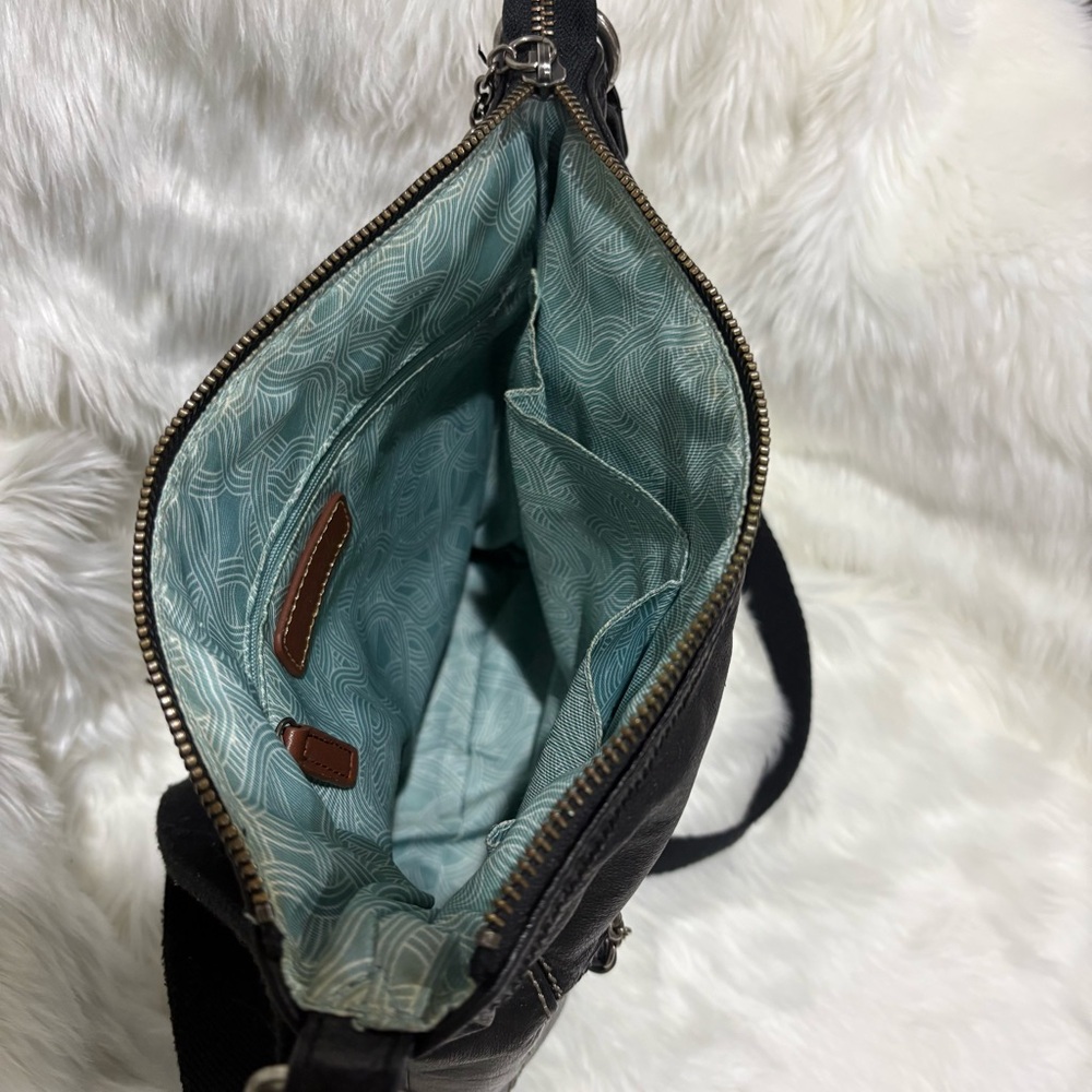 The Sak Black Leather Crossbody with Front Zip Pocket - Picture 7 of 10